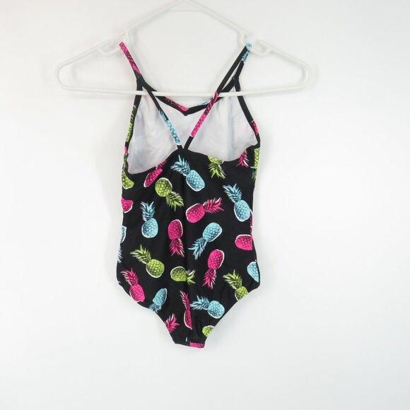 Kanu Surf Girls' Pineapple One Piece Black Swimsuit 12 NWT $33 - Picture 3 of 5